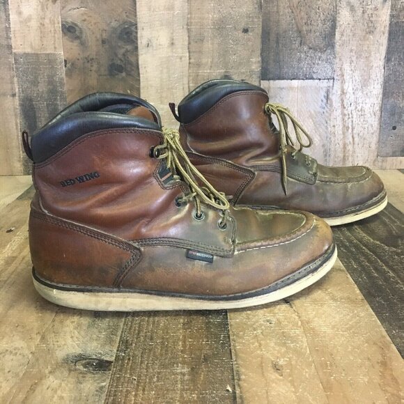 Red Wing 405 Waterproof Moc Toe Work Boots Mens 11.5 D - Picture 3 of 11